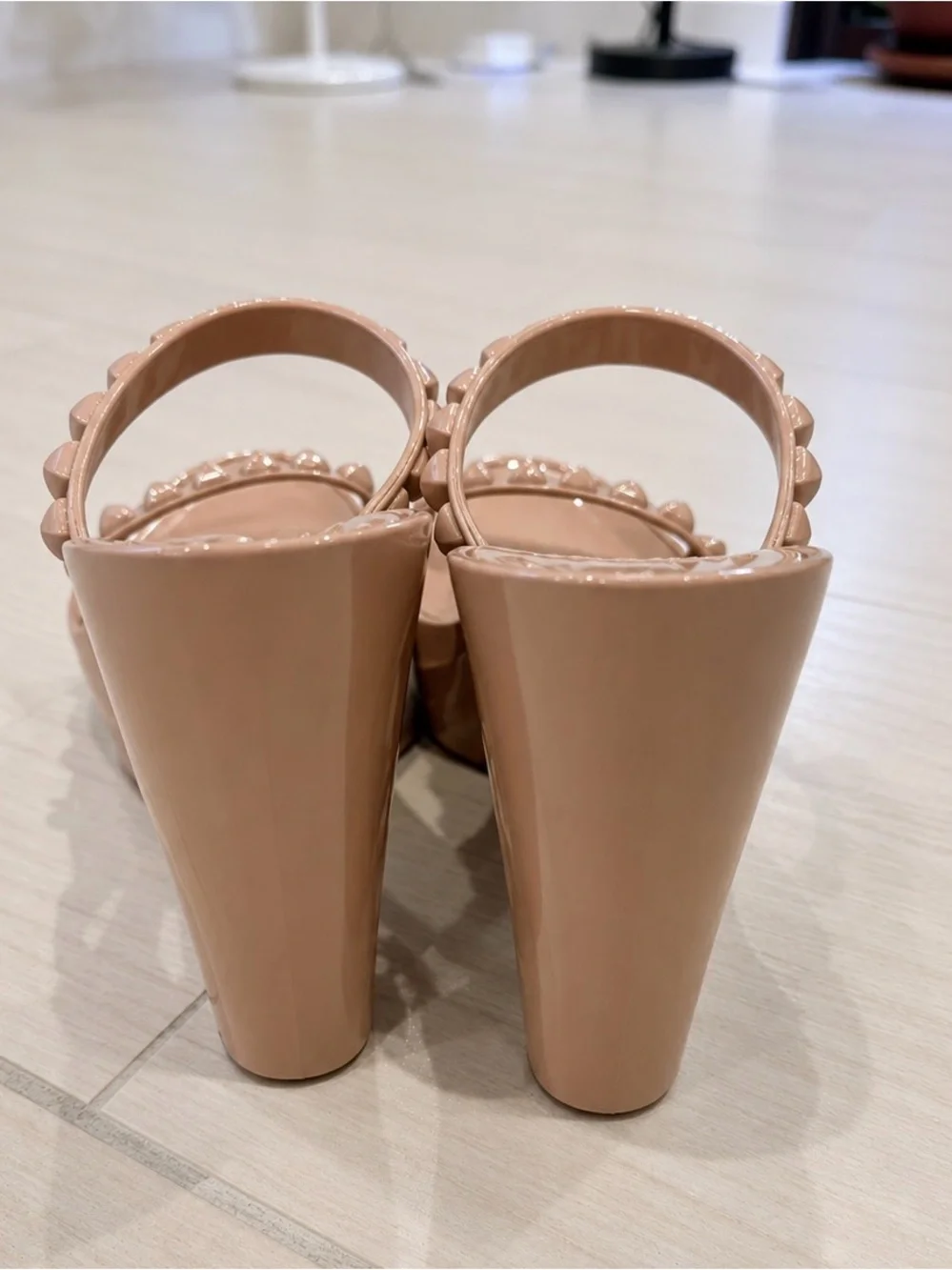 Carmen Sol Tonino Wedge Blush Jelly Platform Sandals Made in Italy Size 9